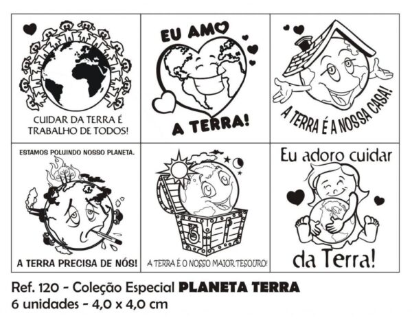Carimbo Coleção Especial Planeta Terra (P.V.C. e borracha)